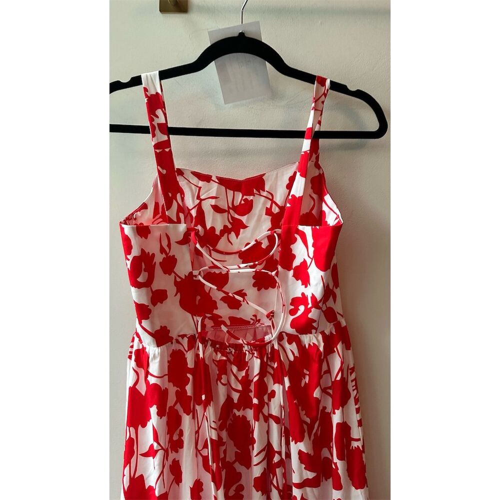 NWT COMMENSE XS blooming in summer Red Floral Cami maxi dress. - Picture 4 of 12